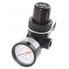 Compact Compressed Air Regulator Relieving with Gauge, Zinc Housing, 1/8 NPT Female (B-7470)